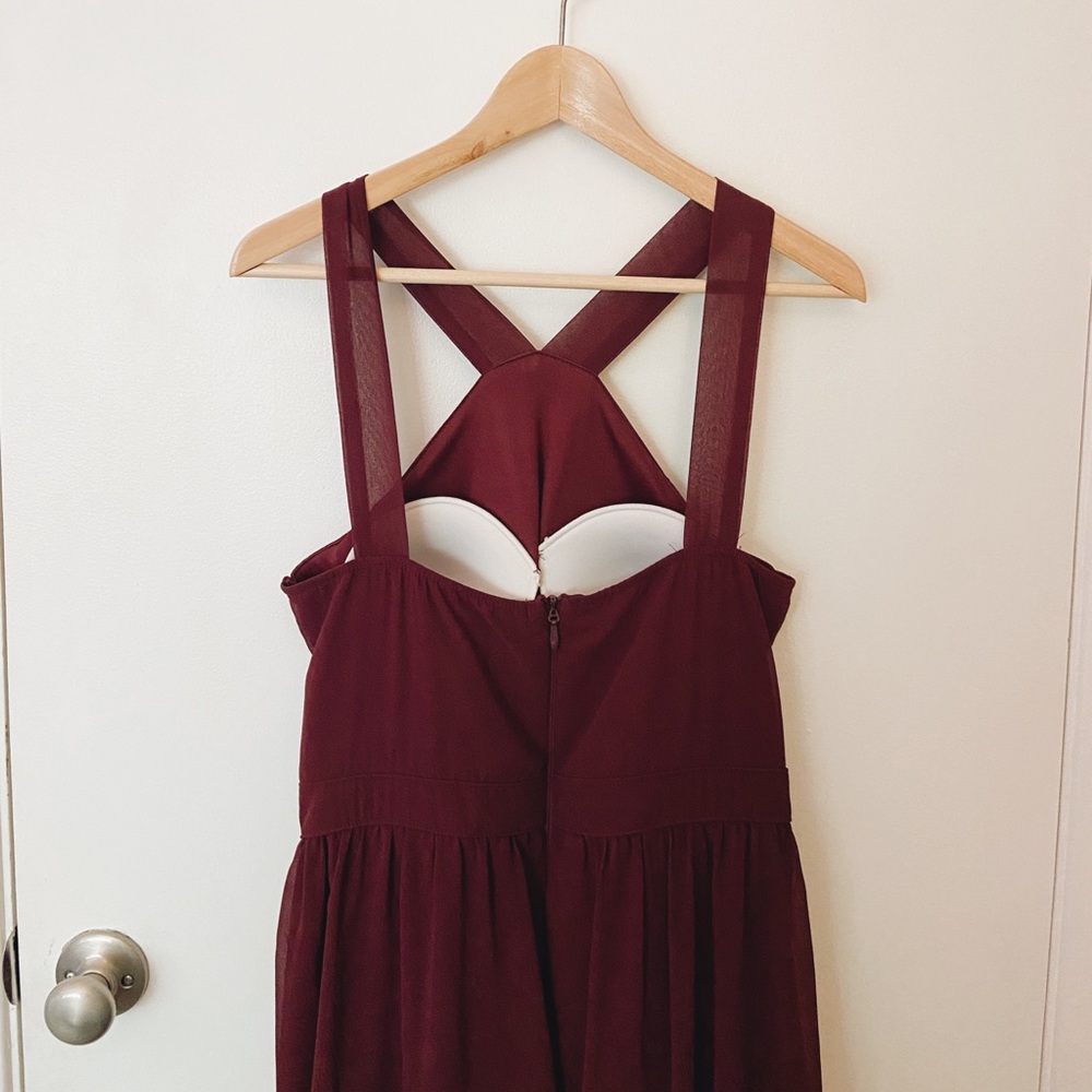 Air of Romance Burgundy Maxi Dress (+bra cups!)